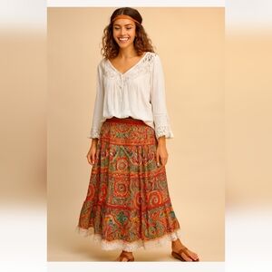 Boho Off White Lace Women's Tunic Plus Size.